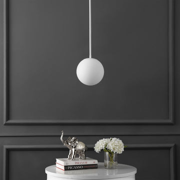 Bleecker 7.75" Metal/Glass Globe LED Pendant